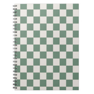 Green And Cream Chequered Classic Chequered Patter Notebook