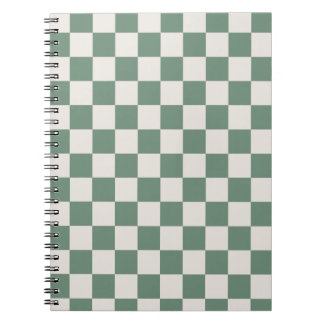 Green And Cream Chequered Classic Chequered Patter Notebook