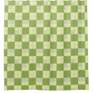 Green and Cream Chequered Tile Pattern