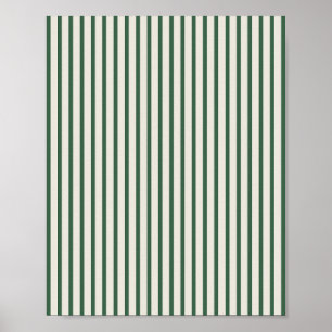 Green And Cream Striped Poster