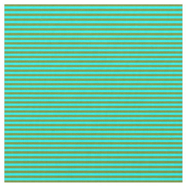 Green and Cyan Coloured Lines Pattern Fabric (Close Up)