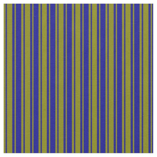 Green and Dark Blue Coloured Lined/Striped Pattern Fabric (Close Up)