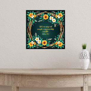 Green and Floral Wreath Customizable Poster