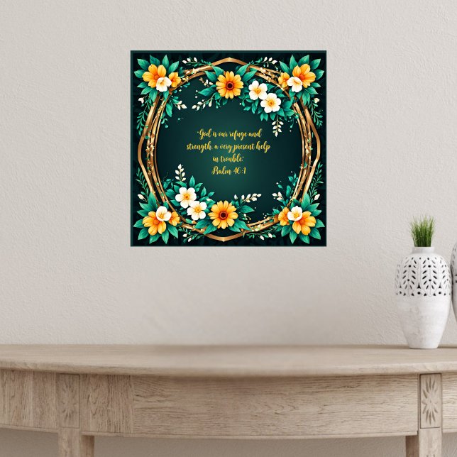 Green and Floral Wreath Customizable Poster (Creator Uploaded)