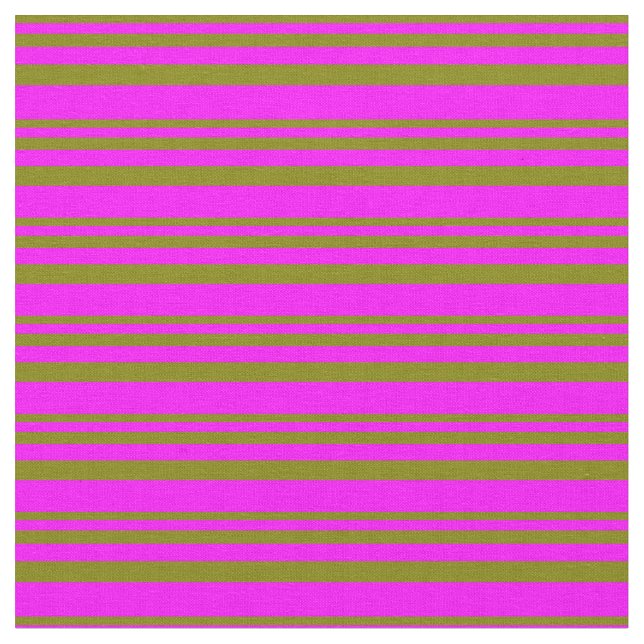 Green and Fuchsia Coloured Lined/Striped Pattern Fabric (Close Up)