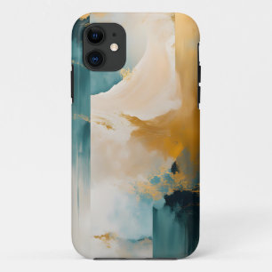Green and Gold Abstract #5 iPhone 11 Case