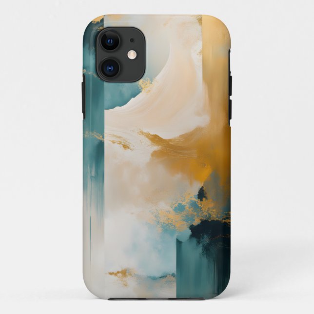 Green and Gold Abstract #5 Case-Mate iPhone Case (Back)