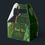 Green and Gold Agate Birthday Thank You Favor Box<br><div class="desc">This elegant and glamourous birthday party thank you favour bag features a green agate marble background with faux gold glitter accents. The text combines handwritten script and modern sans serif fonts for a classy and sophisticated look. This will be perfect for an autumn fall and winter birthday party.</div>
