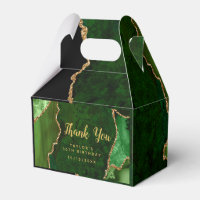 Green and Gold Agate Birthday Thank You