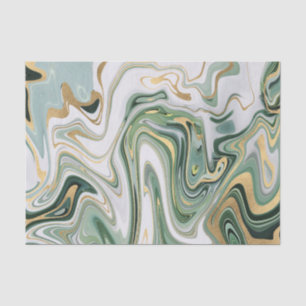 Green and Gold agate/marble 3 Tissue Paper