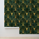 Green and Gold Art Deco Geometrics Wallpaper<br><div class="desc">This design may be personalized by choosing the Edit Design option. You may also transfer onto other items. Contact me at colorflowcreations@gmail.com or use the chat option at the top of the page if you wish to have this design on another product or need assistance with this design. I am...</div>