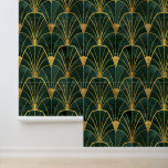 Green and Gold Art Deco Geometrics Wallpaper<br><div class="desc">This design may be personalized by choosing the Edit Design option. You may also transfer onto other items. Contact me at colorflowcreations@gmail.com or use the chat option at the top of the page if you wish to have this design on another product or need assistance with this design. I am...</div>