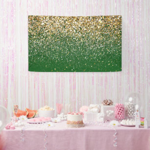 Green and Gold Backdrop Birthday Backdrop Gold  Banner