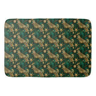 Green and Gold Bath Mat