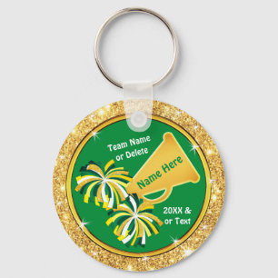 Green and Gold, Cheer Goodie Bag Stuffers, Cheer  Keychain