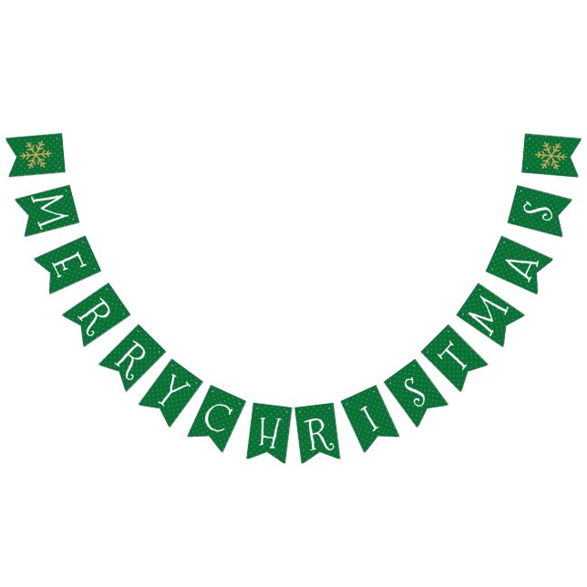 Green and Gold Christmas  Bunting Flags (All)