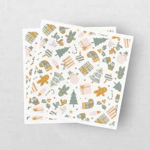 Green And Gold Christmas Holiday Party Napkin