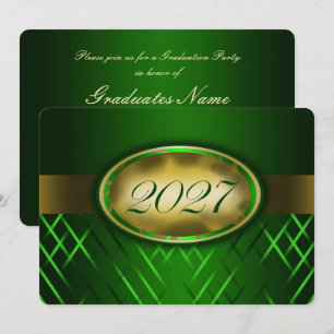 Green and Gold Class of 2027 Party Invitation