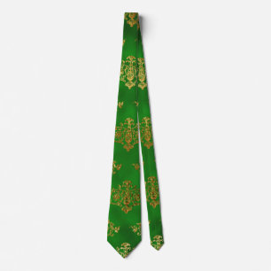 Green And Gold Decorative Tie