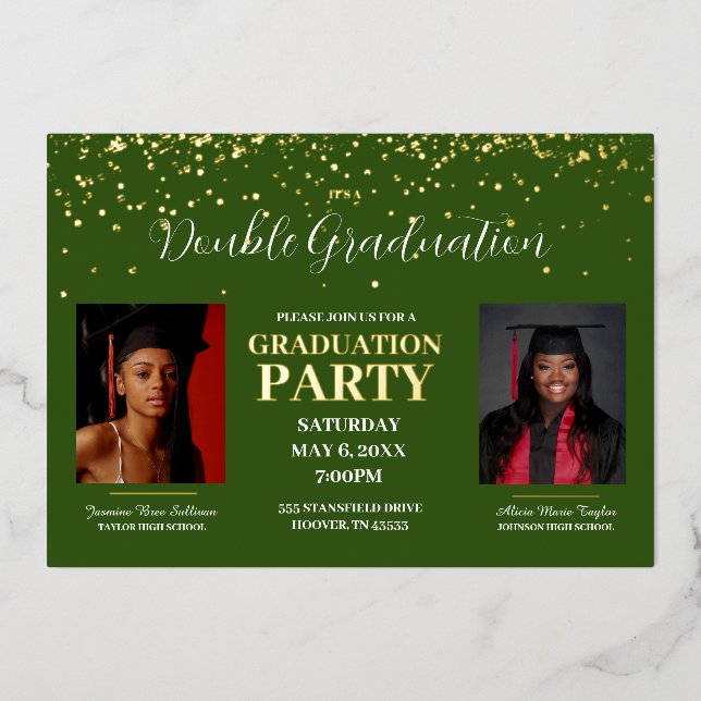 Green and Gold Double Graduation  gold (Front)