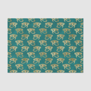 Green and Gold Egyptian Eye of Ra Tissue Paper