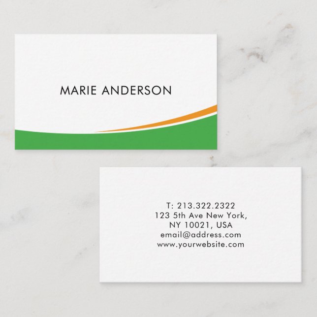 Green and Gold Elegant Business card. Business Card (Front/Back)