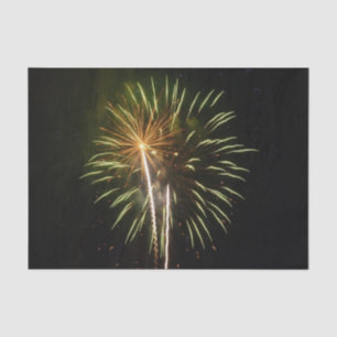 Green and Gold Fireworks Holiday Celebration Tissue Paper