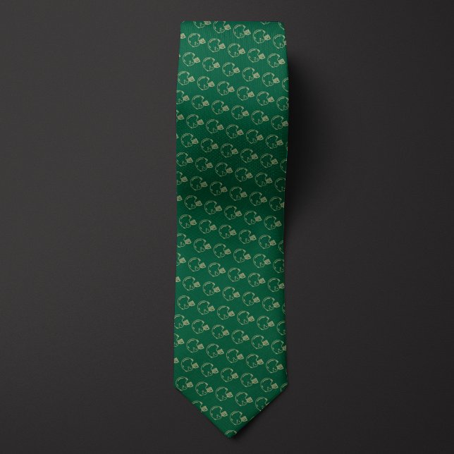 Green and Gold Football Helmet Tie (Creator Uploaded)