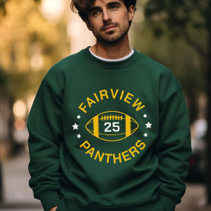 Green and Gold Football Player Jersey Number Sweatshirt
