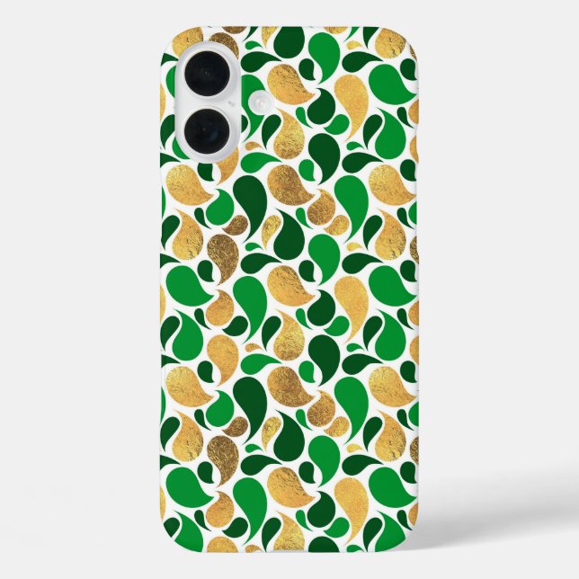 Green and Gold Glitter Festive Pattern Fusion Case-Mate iPhone Case (Back)