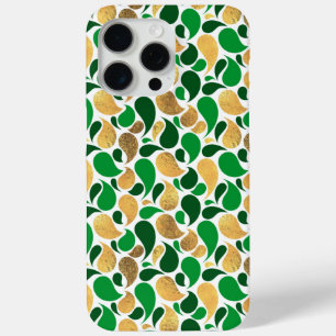 Green and Gold Glitter Festive Pattern Fusion iPhone 15 Pro Max Case