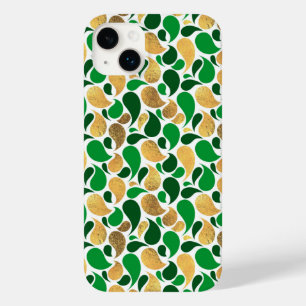 Green and Gold Glitter Festive Pattern Fusion Case-Mate iPhone 14 Plus Case