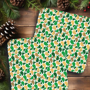 Green and Gold Glitter Festive Pattern Fusion Coaster