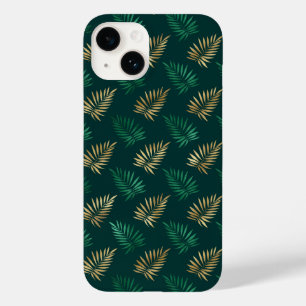 Green and Gold Glitter on Tropical Leaves  Case-Mate iPhone 14 Case