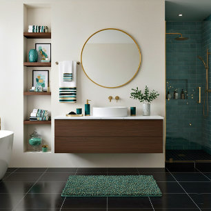 Green and gold glitter stripes bath towel set