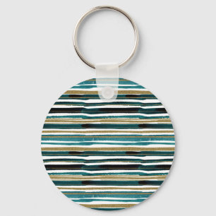 Green and gold glitter stripes keychain