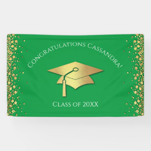 Green and Gold Graduation Banner