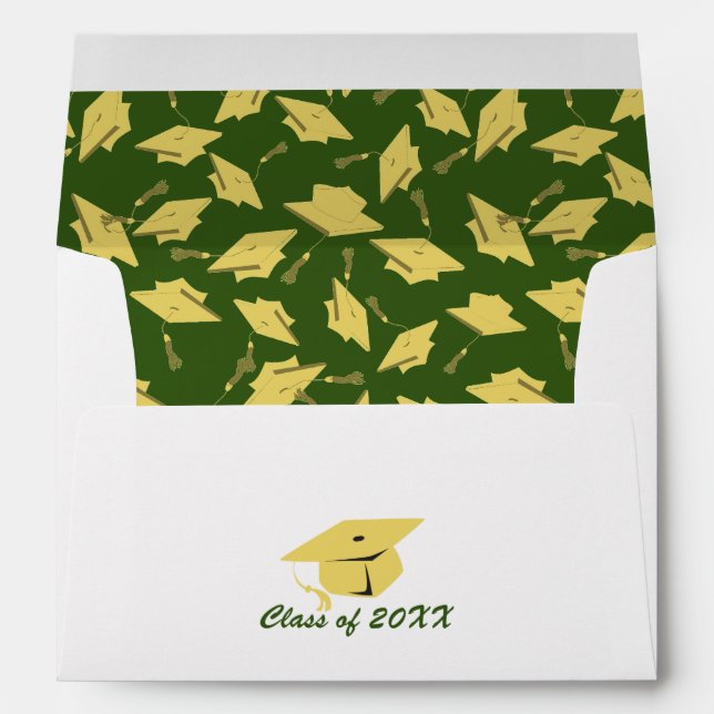Green and Gold Graduation Party Envelope (Back (Bottom))