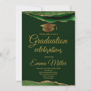 Green and Gold Graduation Party Invitation