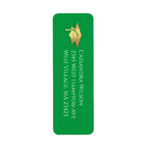 Green and Gold Graduation Return Address