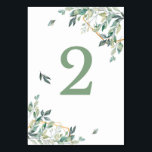 green and gold leaf table Table Number<br><div class="desc">Green and gold leaf table number,  it is perfect to add to any event</div>