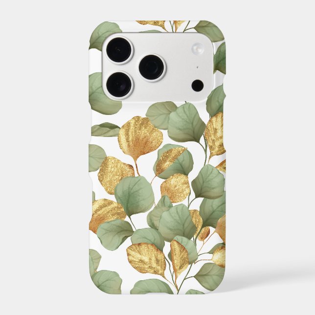 Green and gold leaves.  Pattern (Back)