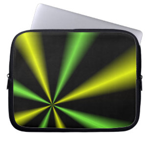 Green and Gold Lightbeams Laptop Sleeve