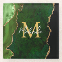 Green and Gold Marble Agate