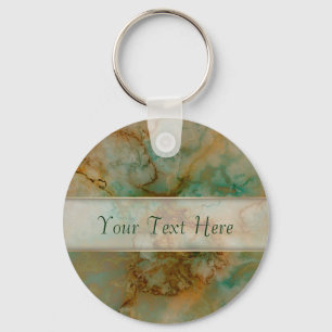 Green and Gold Marble Keychain