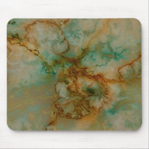 Green and Gold Marble Mouse Pad