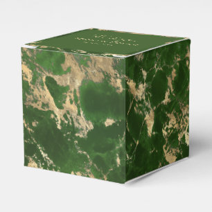 Green And Gold Marble Wedding Favour Box