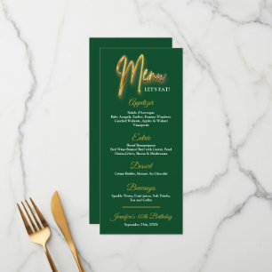 Green and Gold Menu 3d Gold Tex Minimalist Design