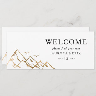 Green and Gold Mountain Hanging Seating Chart