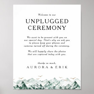 Green and Gold Mountain Unplugged Ceremony Sign